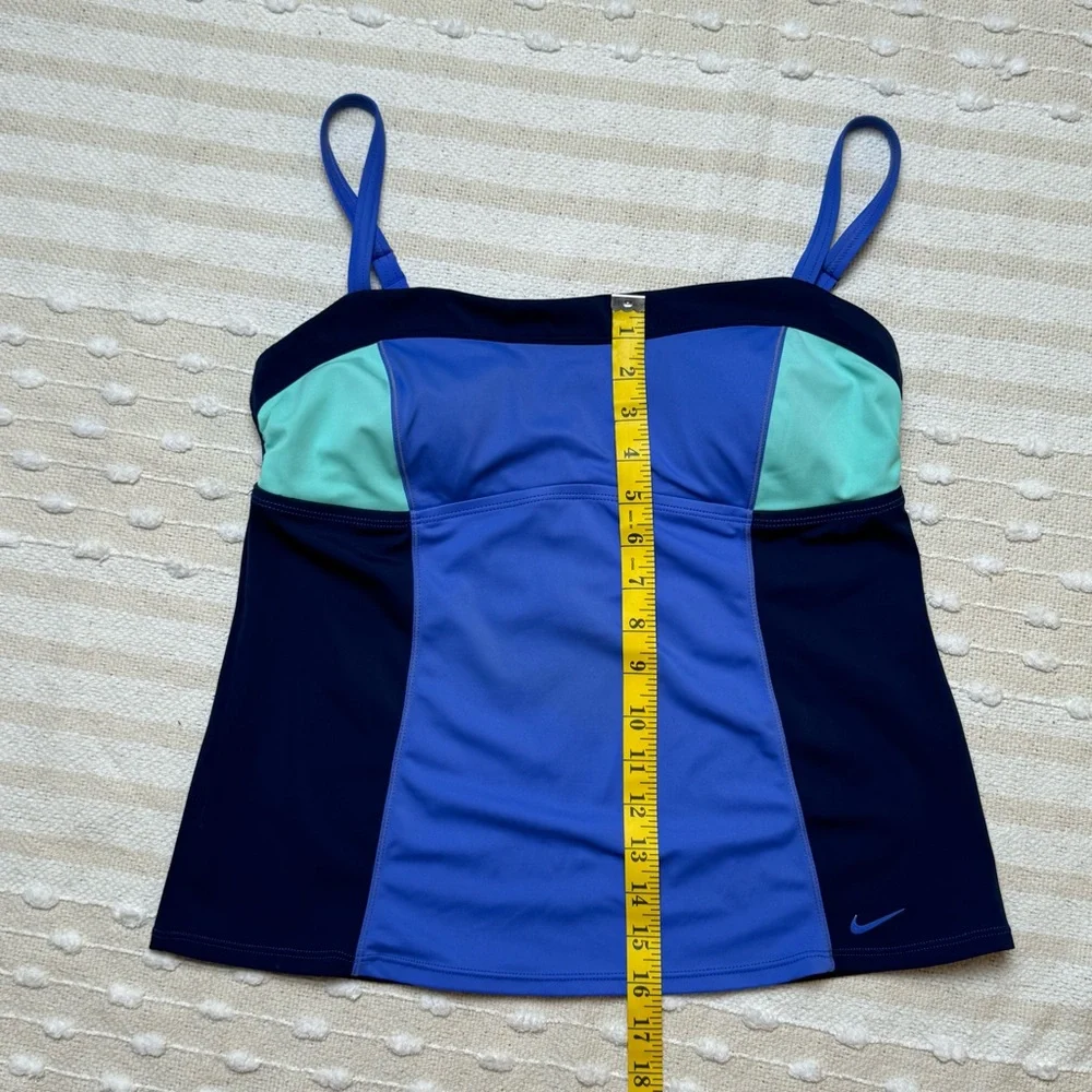 Nike color block blue/teal tankini swim top only size large - Picture 7 of 10